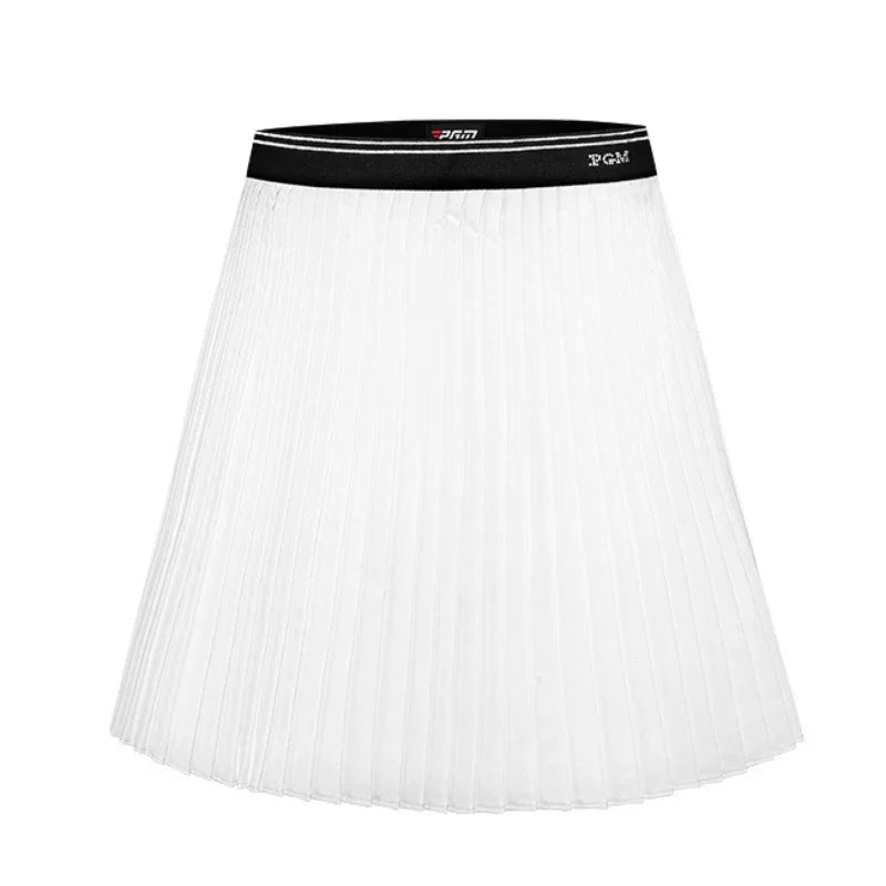 PGM Women's Golf Skirt Summer Quick-drying Sports Skirt Elastic Belt Bright Diamond Pleated Skirt QZ088
