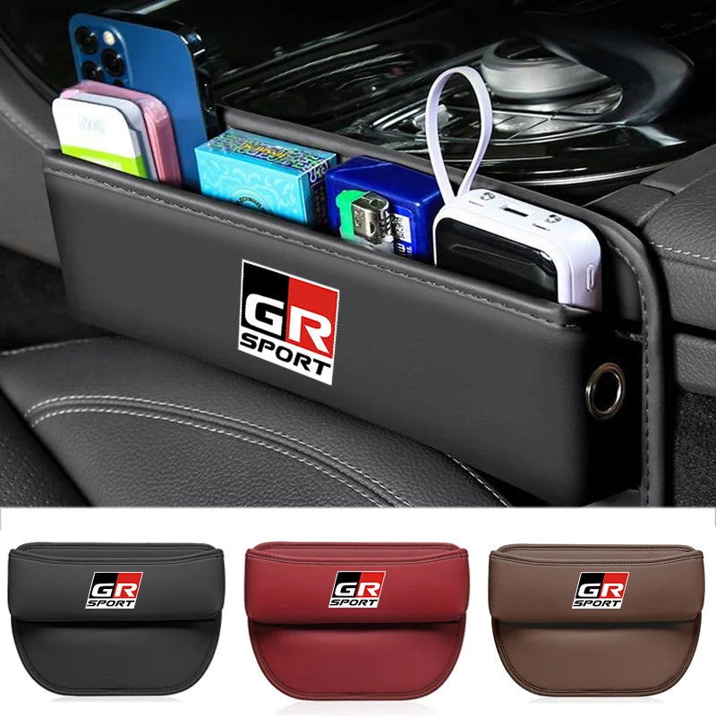 Car Front Seat Slit Catcher Side Seat Gap Filler Organizer Special Seat Crevice Storage Box for Toyota GR SPORT Auto accessories