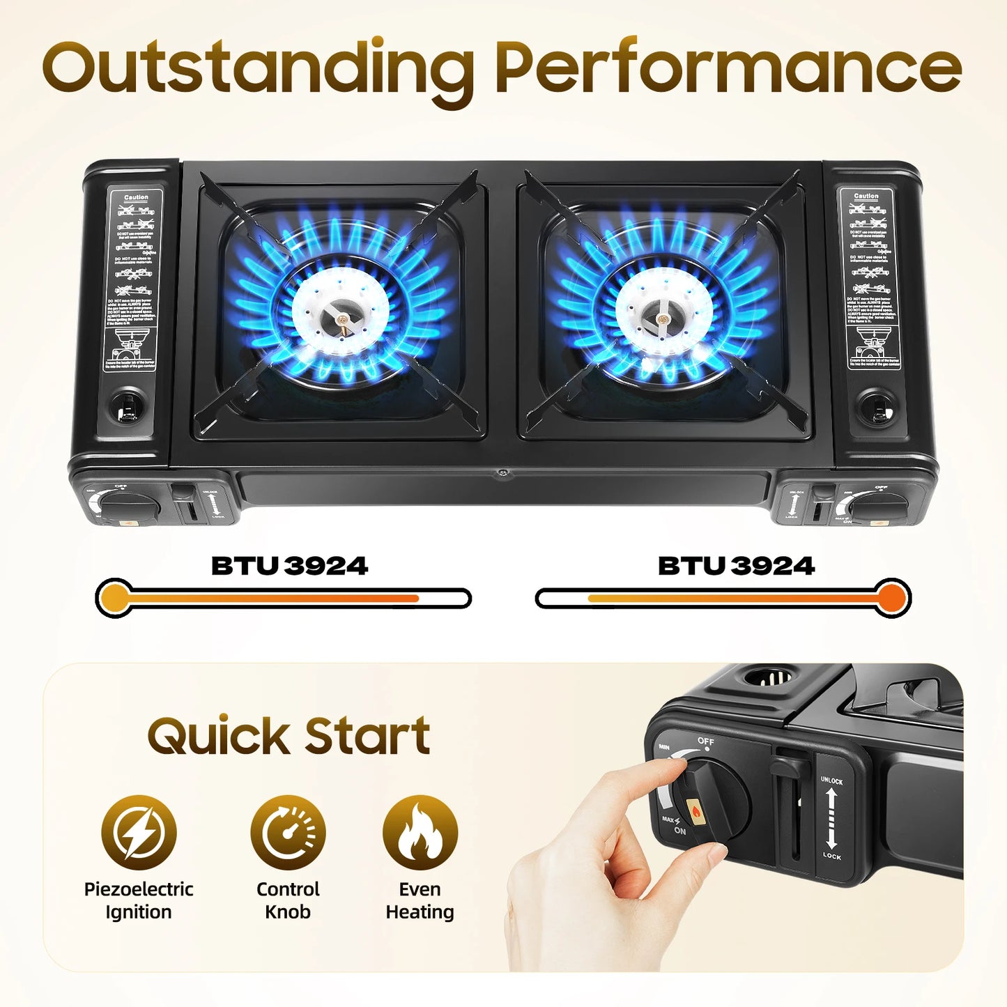 Double Head Barbecue Gas stove with Baking Tray  Home Application Home Outdoor