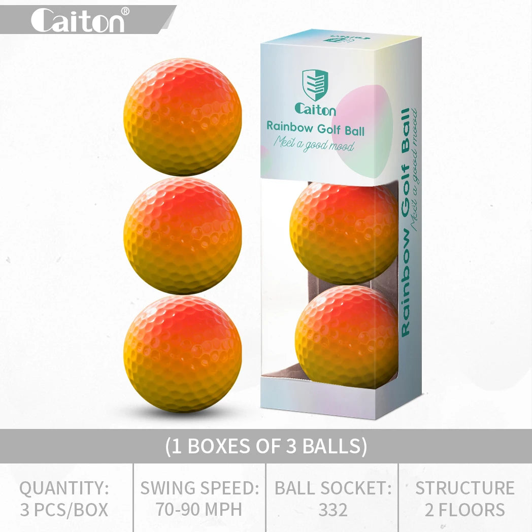 Caiton 6/3PCS Soft Rainbow Golf Balls, Hot-Selling, Add 40+ Yards, Gradient Golf Balls for Practice, Training & Gifts