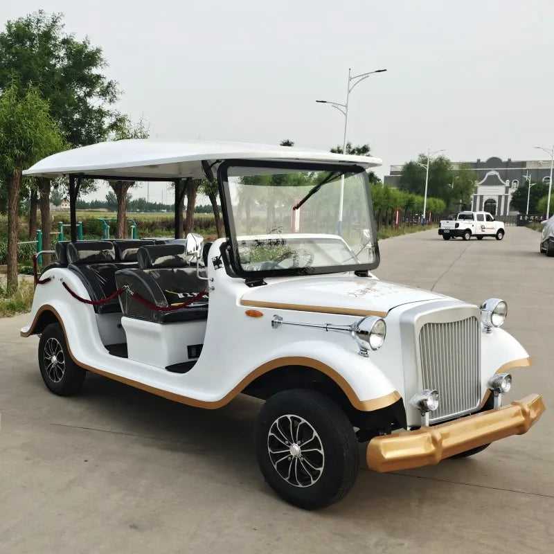 New High Quality 5/8/11/14 Passenger Retro Electric Vintage Car Adult Sightseeing Classic Golf Cart
