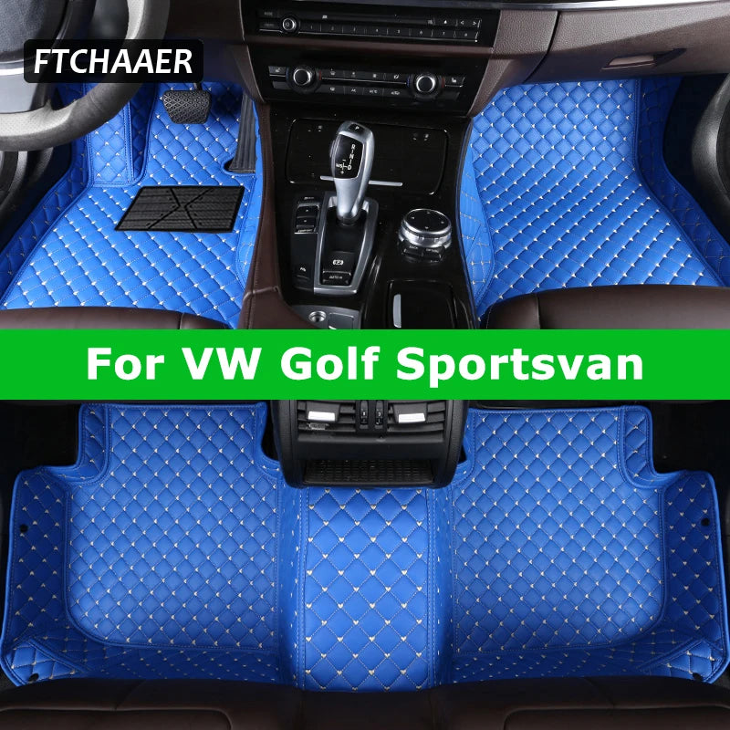 FTCHAAER Custom Car Floor Mats For VW Golf Sportsvan Auto Carpets Foot Coche Accessorie