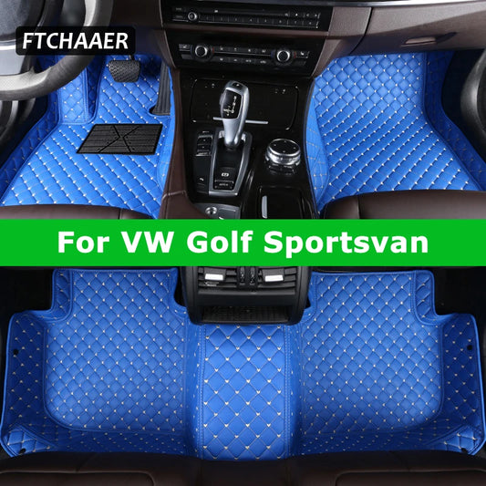 FTCHAAER Custom Car Floor Mats For VW Golf Sportsvan Auto Carpets Foot Coche Accessorie