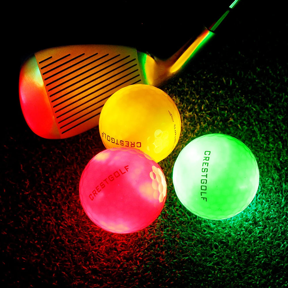 6Pcs Glow In The Dark Light Up Luminous LED Golf Balls 4 Built-in Lights For Night Practice Gift for Golfers