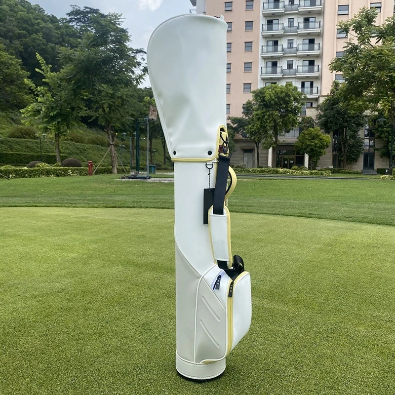 DEZENS NEW Golf Stand Bag White/Black/Pink PU Waterproof portable Golf Bag Golf half bag
