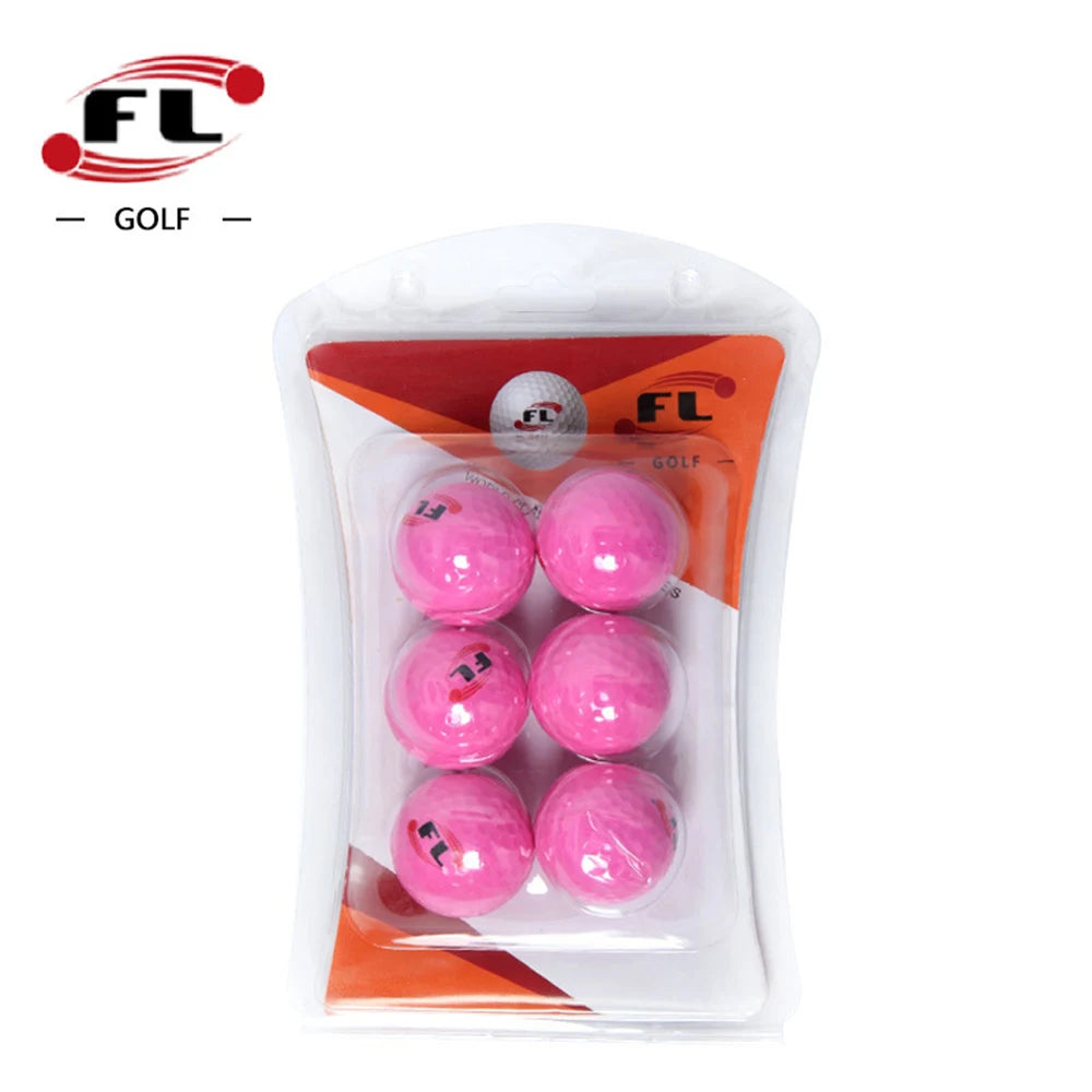 6 Pack Glow Golf Balls for Night Sports - Rubber Fluorescent Glowing in The Dark Golf Ball - Long Lasting Bright Luminous Balls