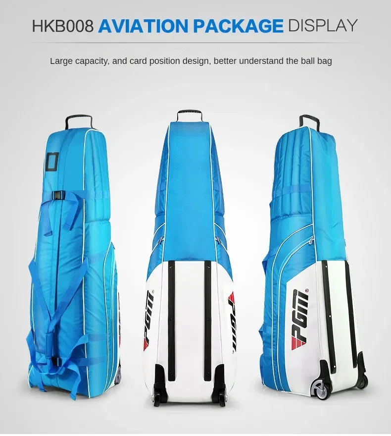 PGM Lightweight Foldable Golf Bag Travel Plane Caddy Bags With Wheel Aircraft Stand Thickening Folding Pad Golf Cover Bag HKB008
