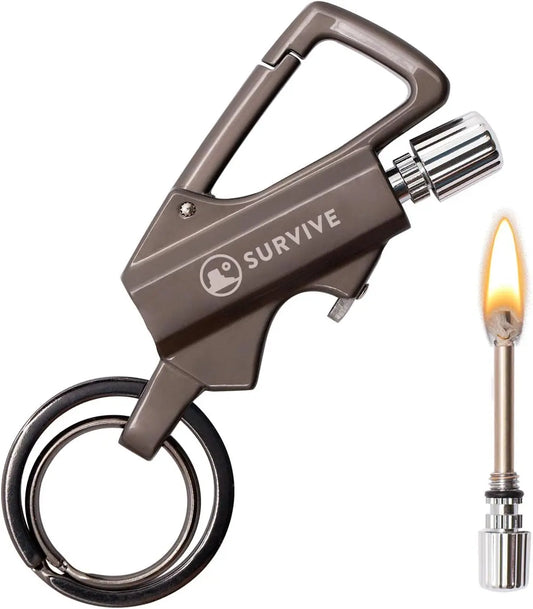 Reusable Fire Starter & Bottle Opener Keychain, Waterproof Survival Tool for Camping and Emergencies
