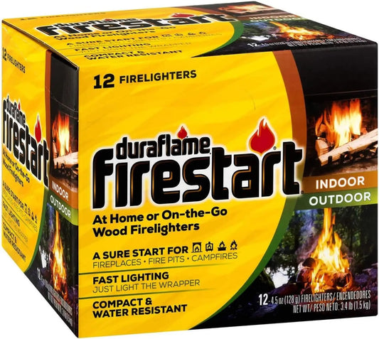 Quick Ignition Fire Starters for BBQ, Fireplace & Campfires - 12 Pack Eco-Friendly