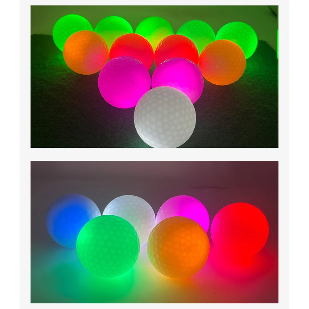 Glow in The Dark Golf Balls LED Light up Glow Golf Ball for Night Sports Super Bright Colorful and Durable