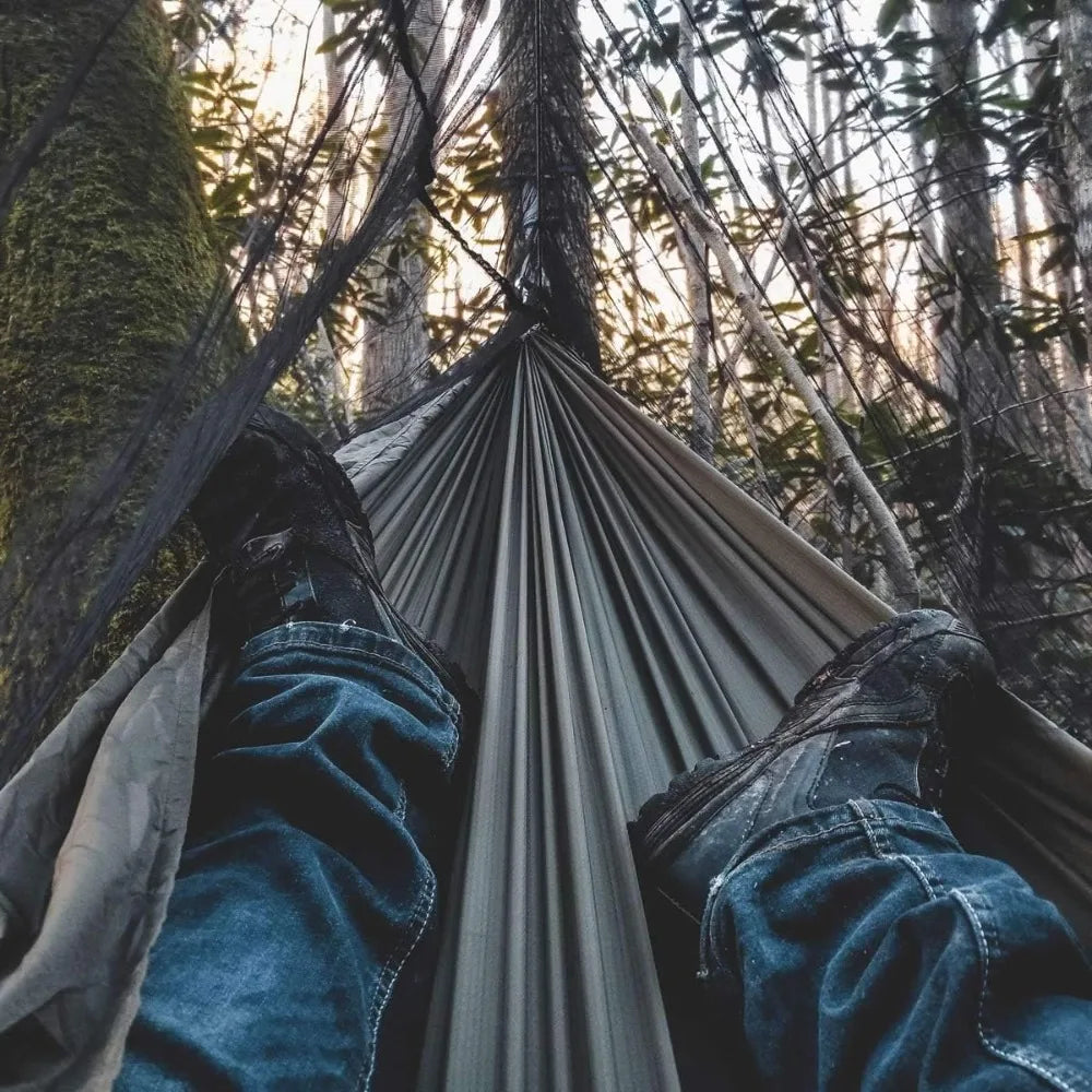 onewind 12Ft Camping Hammock with Mosquito Net, Ridgeline Double Hammock Portable Lightweight Large Hammock Ripstop Nylon Durabl