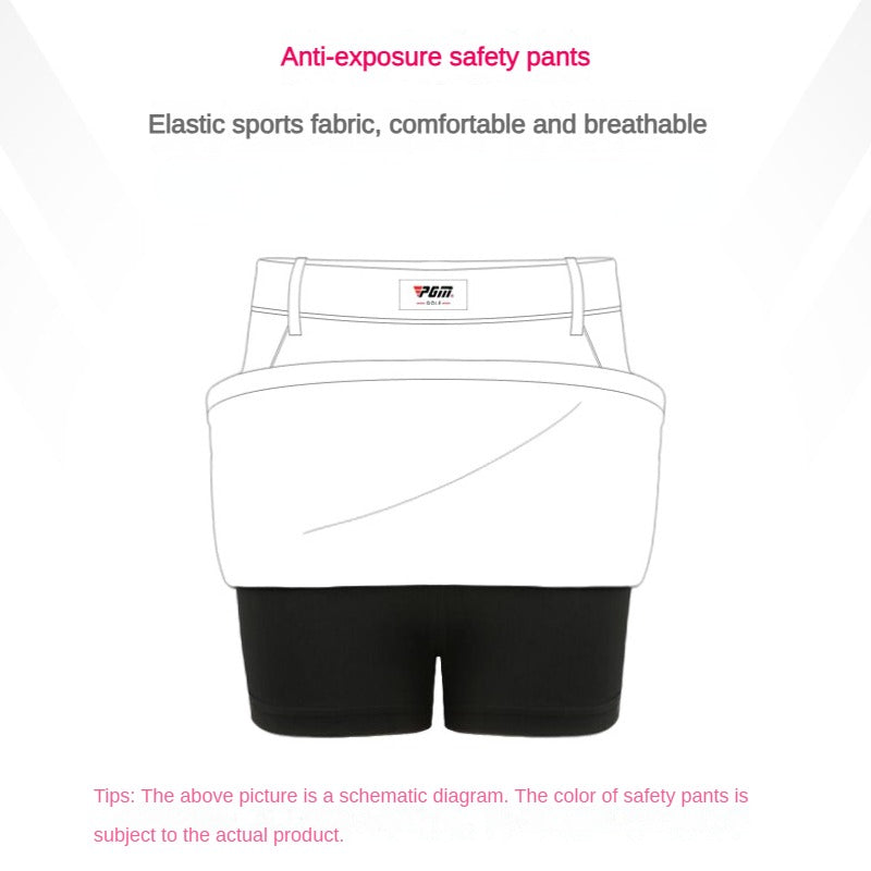 PGM Women's Golf Skirt Summer Quick-drying Sports Skirt Elastic Belt Bright Diamond Pleated Skirt QZ088