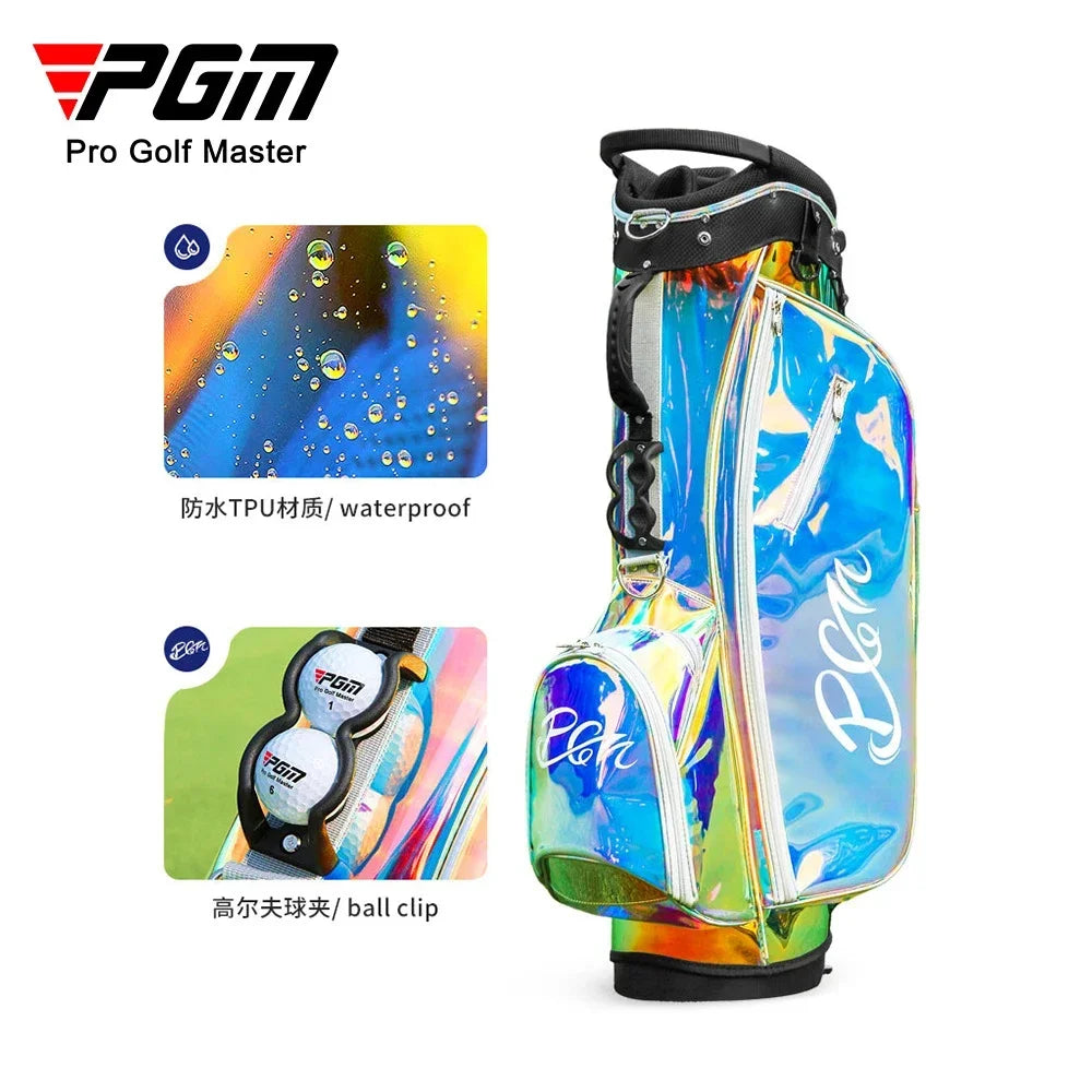 PGM Portable Golf Bags,Large Capacity Lightweight Golf Standard Ball Bags,Waterproof Colorful Women's Golf Stand Bag QB063