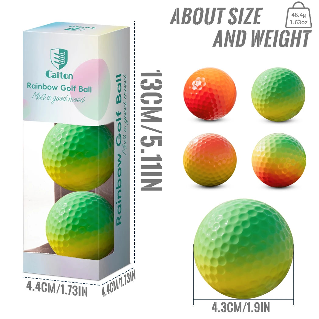Caiton 6/3PCS Soft Rainbow Golf Balls, Hot-Selling, Add 40+ Yards, Gradient Golf Balls for Practice, Training & Gifts
