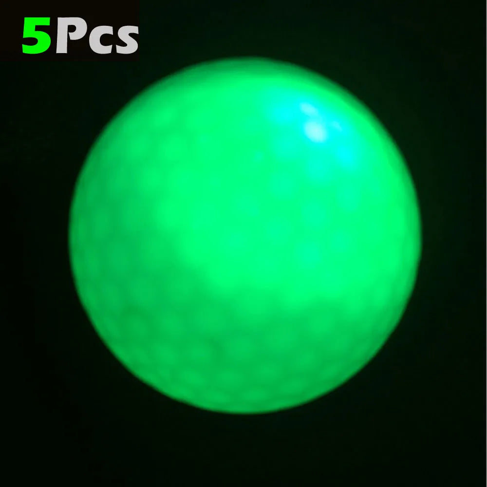 5Pcs LED Light up Golf Balls, Glow in The Dark Night Golf Balls - Multi Colors of Blue, Orange, Red, White, Green, Pink