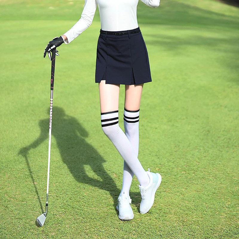 TTYGJ Golf Clothing Women Skirt Wrap Hip Skirt Tracksuit Fashion Half Skorts with Inner Short Lady Split Slim Workout Golf Skort