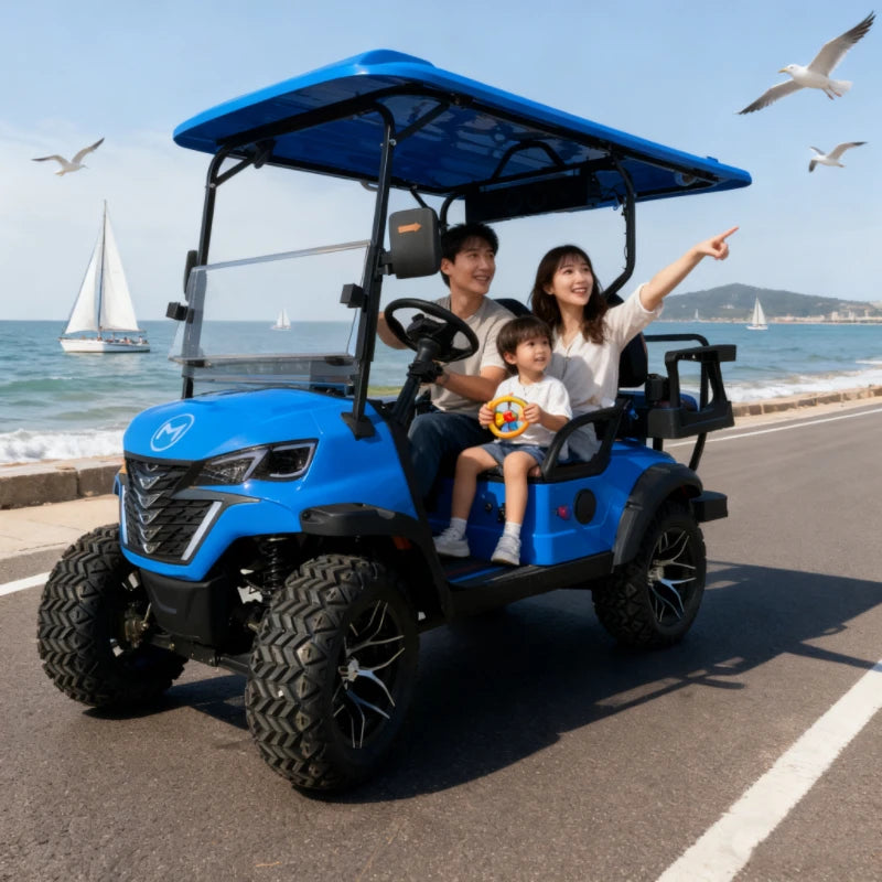 Top-of-the-line 4WD Golf Cart, 4x4 Aluminum Frame, Off-road CE Certified, Powerful Engine, MMC Professional Electric Golf Cart