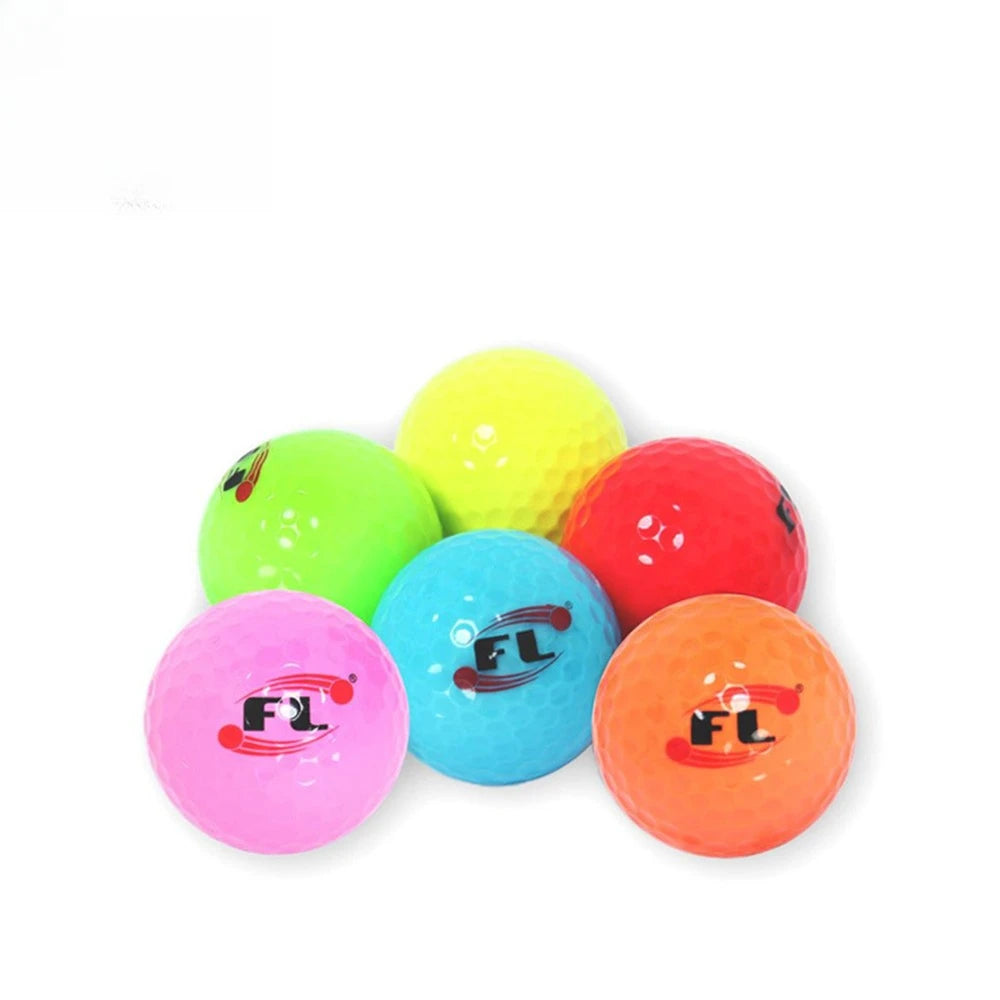 6 Pack Glow Golf Balls for Night Sports - Rubber Fluorescent Glowing in The Dark Golf Ball - Long Lasting Bright Luminous Balls