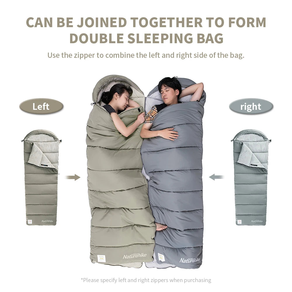 Naturehike M180 Sleeping Bag Lightweight Sleeping Bag M300 Double Outdoor Camping Winter Warm Sleeping Bag M400 Machine Washable
