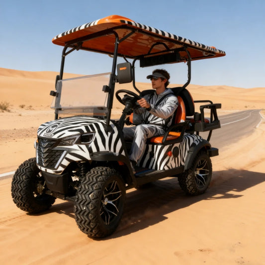Top-of-the-line 4WD Golf Cart, 4x4 Aluminum Frame, Off-road CE Certified, Powerful Engine, MMC Professional Electric Golf Cart