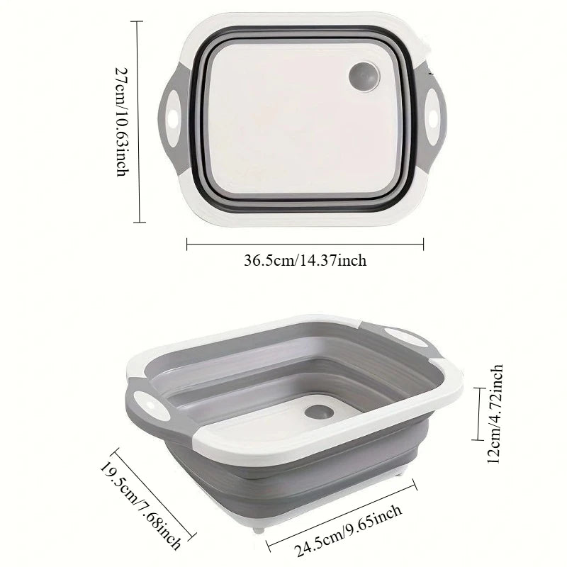 Portable Folding Wash Basin Collapsible Sink Large Compression Basin for Camping Dormitory Household Outdoor Washing