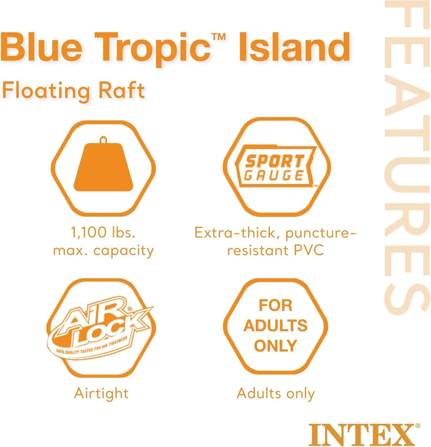 5-Person Inflatable Raft with Backrests, Cooler & Cup Holders for Pool or Lake Relaxation