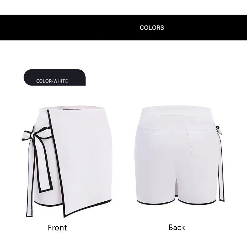 Golfist Summer Lady Breathable Golf Culottes with Bow Tie Women Anti-exposure Golf Skirts Korean Style Slim Sports Skorts XS-XXL