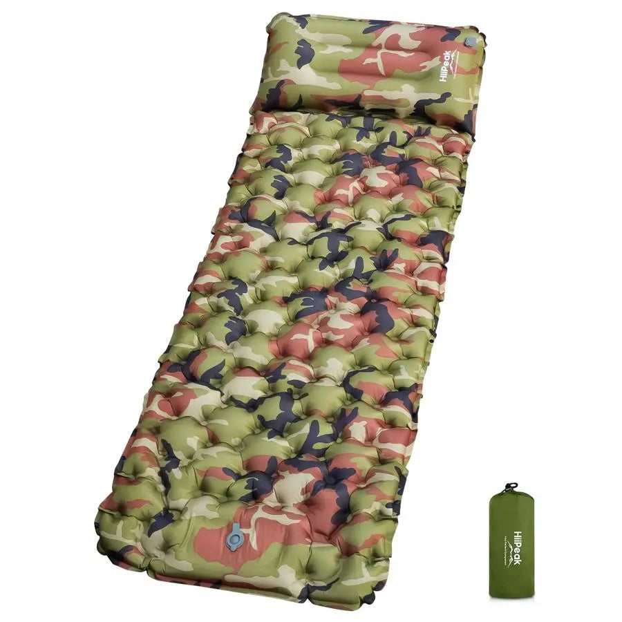 Sleeping Pad for Camping Ultralight Inflatable Sleeping Mat with Builtin Foot Pump amp Pillow, Upgraded Compact Camping Air Matt