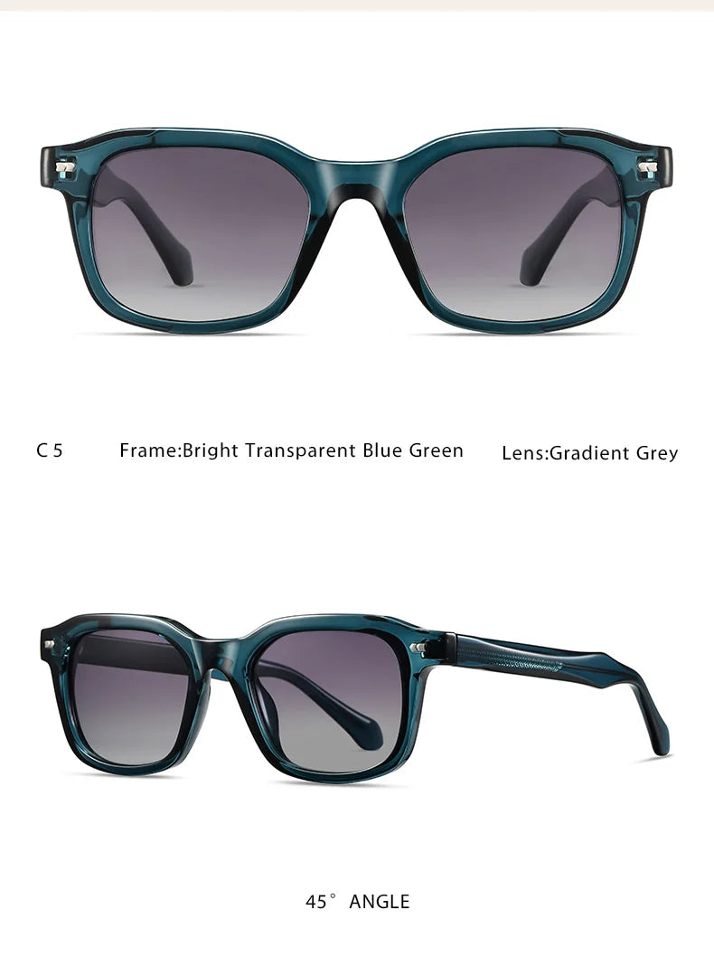 Men Polarized Sunglasses UV400 Square Acetate Eyeglasses Frames Anti Glare Goggles Fishing Cycling Hiking Golf Camping Sports