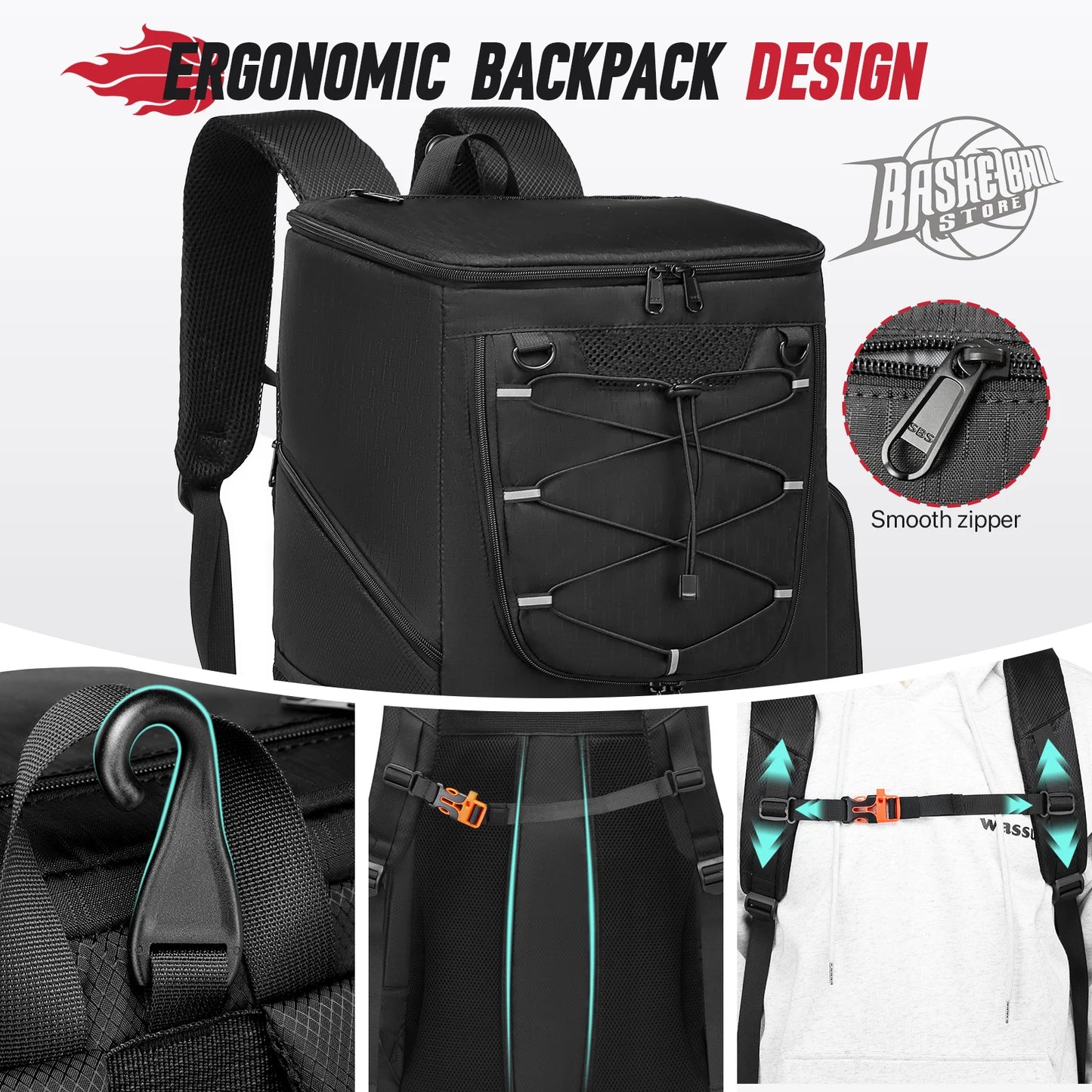 Basketball Backpack Sport Outdoor Football Volleyball Storage Bags with Separate Shoes Compartment Training Sports Backpack