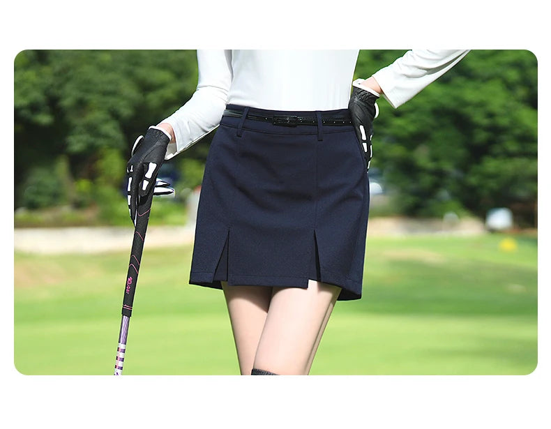 TTYGJ Golf Clothing Women Skirt Wrap Hip Skirt Tracksuit Fashion Half Skorts with Inner Short Lady Split Slim Workout Golf Skort