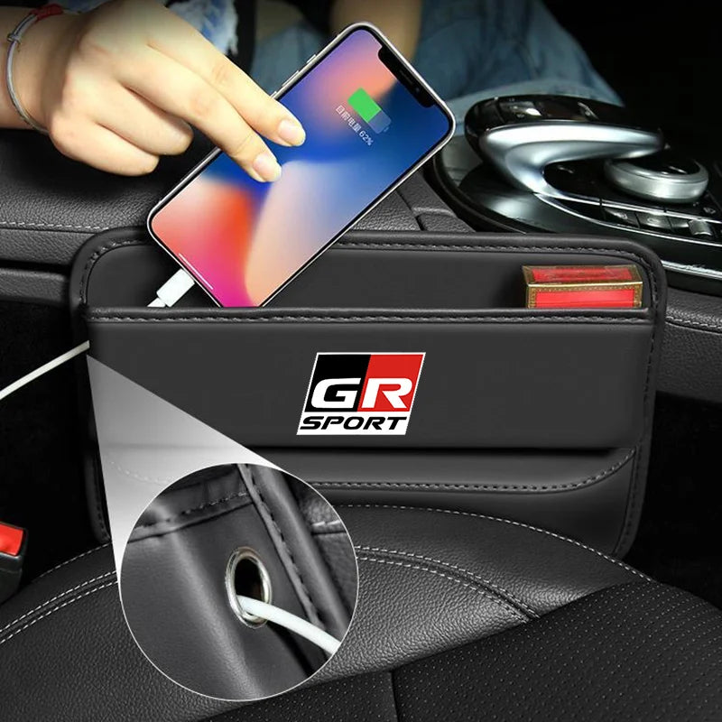 Car Front Seat Slit Catcher Side Seat Gap Filler Organizer Special Seat Crevice Storage Box for Toyota GR SPORT Auto accessories