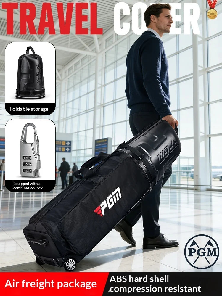 PGM Golf Hard Shell Aviation Bag Men's and Women's Air Transport Bag Waterproof Travel Strap Tugboat Bag Protective Cover HKB020