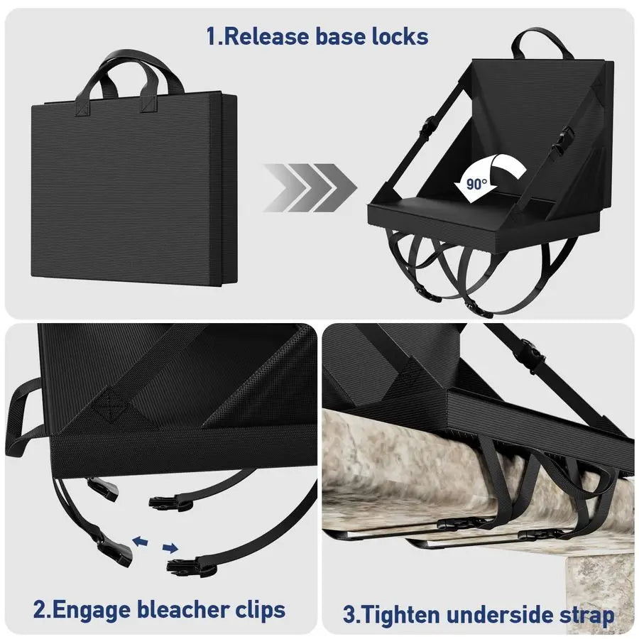 Seats with Back Support Folding bleacher Chair for Beach and Camping Portable Bleachers Cushions for Adults and Kids Foldable Ou