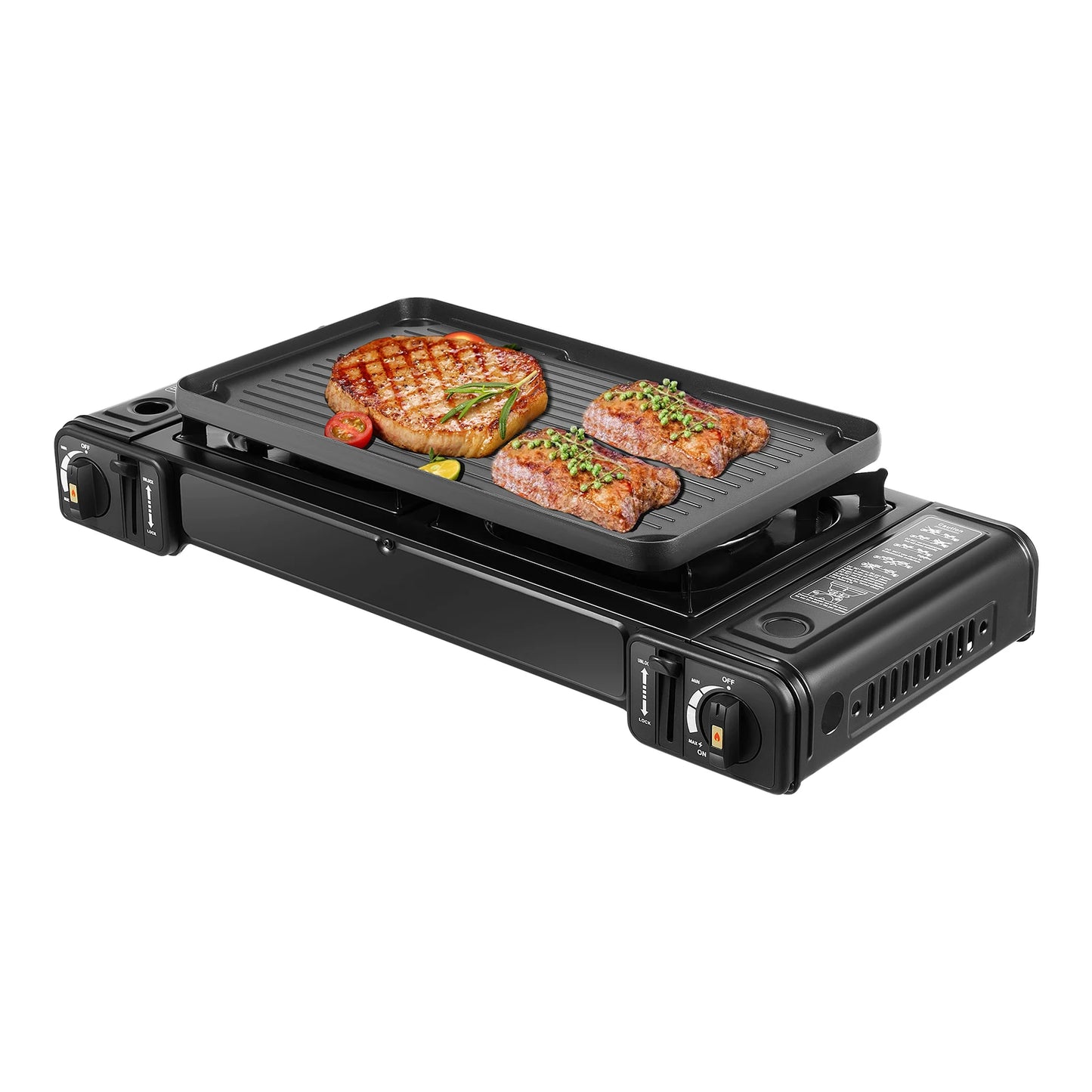 Double Head Barbecue Gas stove with Baking Tray  Home Application Home Outdoor