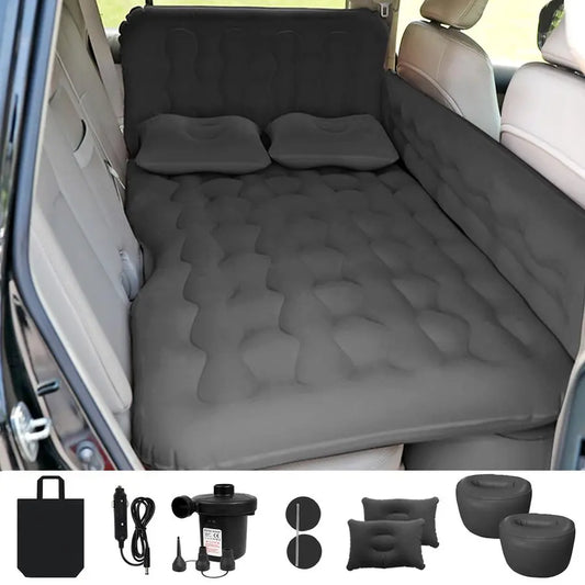 Car Bed SUV Air Mattress, Car Air Mattress with Electric Pump, 2 Inflatable Pillows and 2 Footrests for Back Seat, Side Seat,Tru
