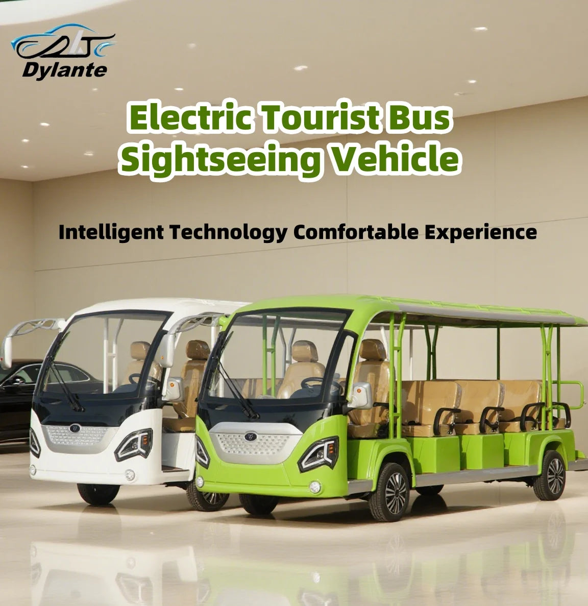 Electric Sightseeing Bus for Hotel Resorts 14-seater Sightseeing Vehicle with Comfortable Seats