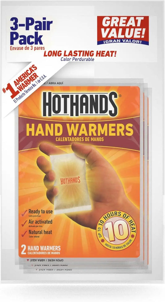 Portable Hand Warmers Pack of 3, Air-Activated Heat Pads for Outdoor Activities