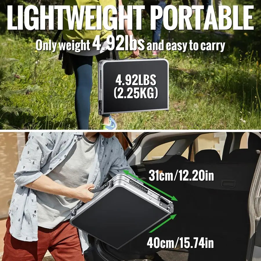 2ft Folding Camping Table, Portable Folding Picnic Table with 3Height Adjustable, Lightweight Aluminum Outdoor Tables for BBQ, C