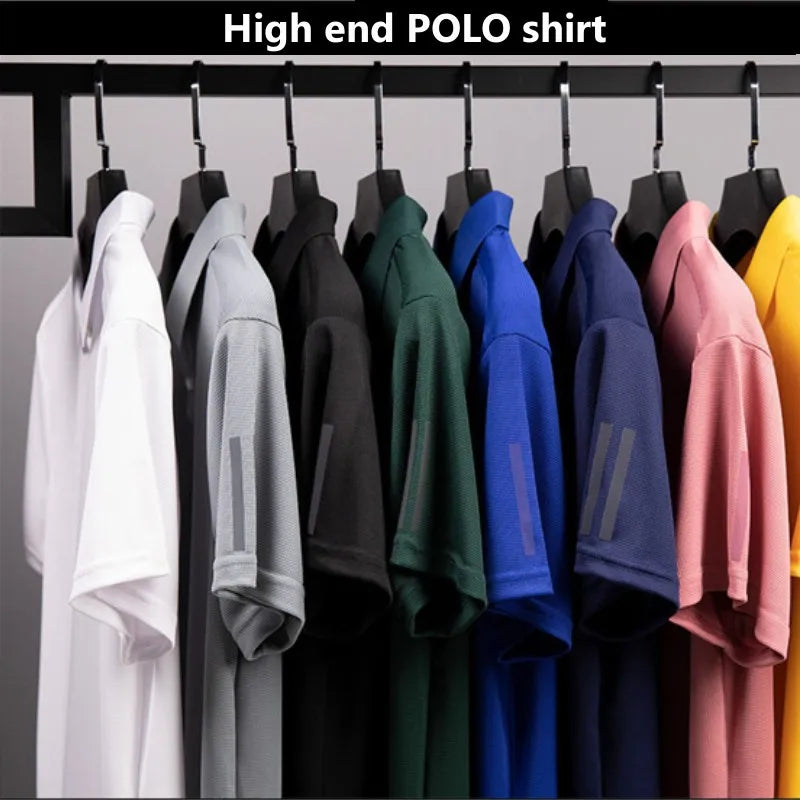 Men's Golf Shirt Luxury Sports Casual Polo Shirt Functional Quick-drying Breathable Lapel Short-sleeved T-shirt for Man Summer