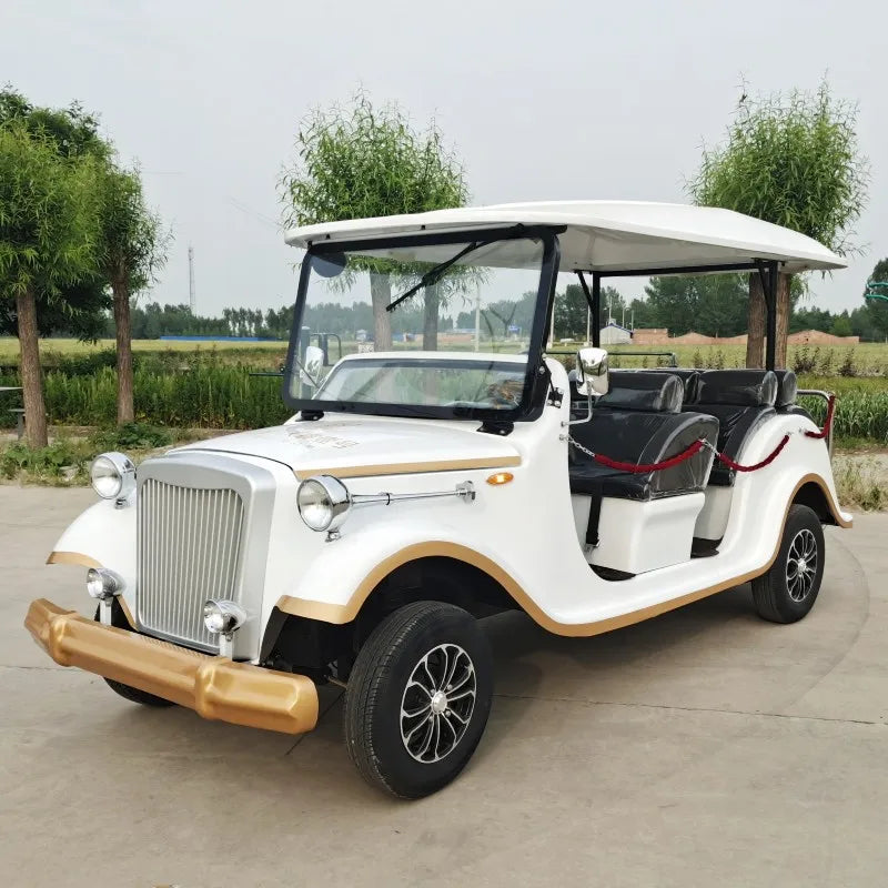 New High Quality 5/8/11/14 Passenger Retro Electric Vintage Car Adult Sightseeing Classic Golf Cart