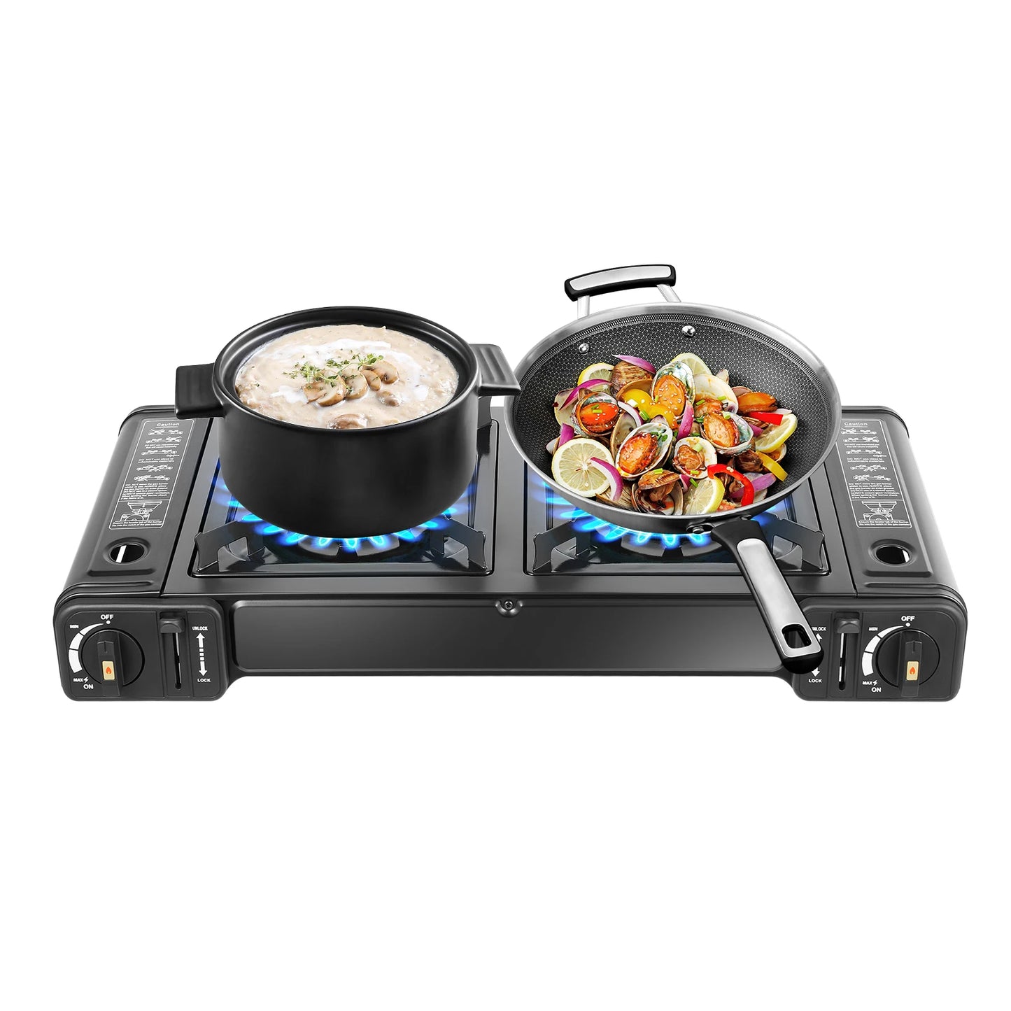 Double Head Barbecue Gas stove with Baking Tray  Home Application Home Outdoor