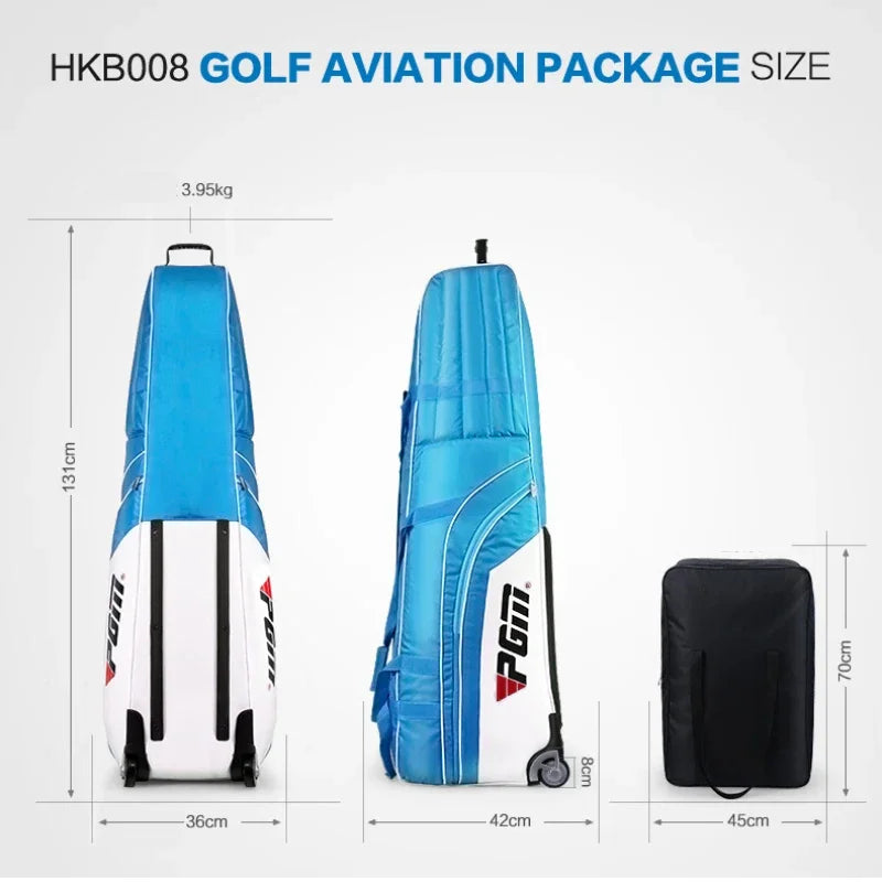 PGM Lightweight Foldable Golf Bag Travel Plane Caddy Bags With Wheel Aircraft Stand Thickening Folding Pad Golf Cover Bag HKB008