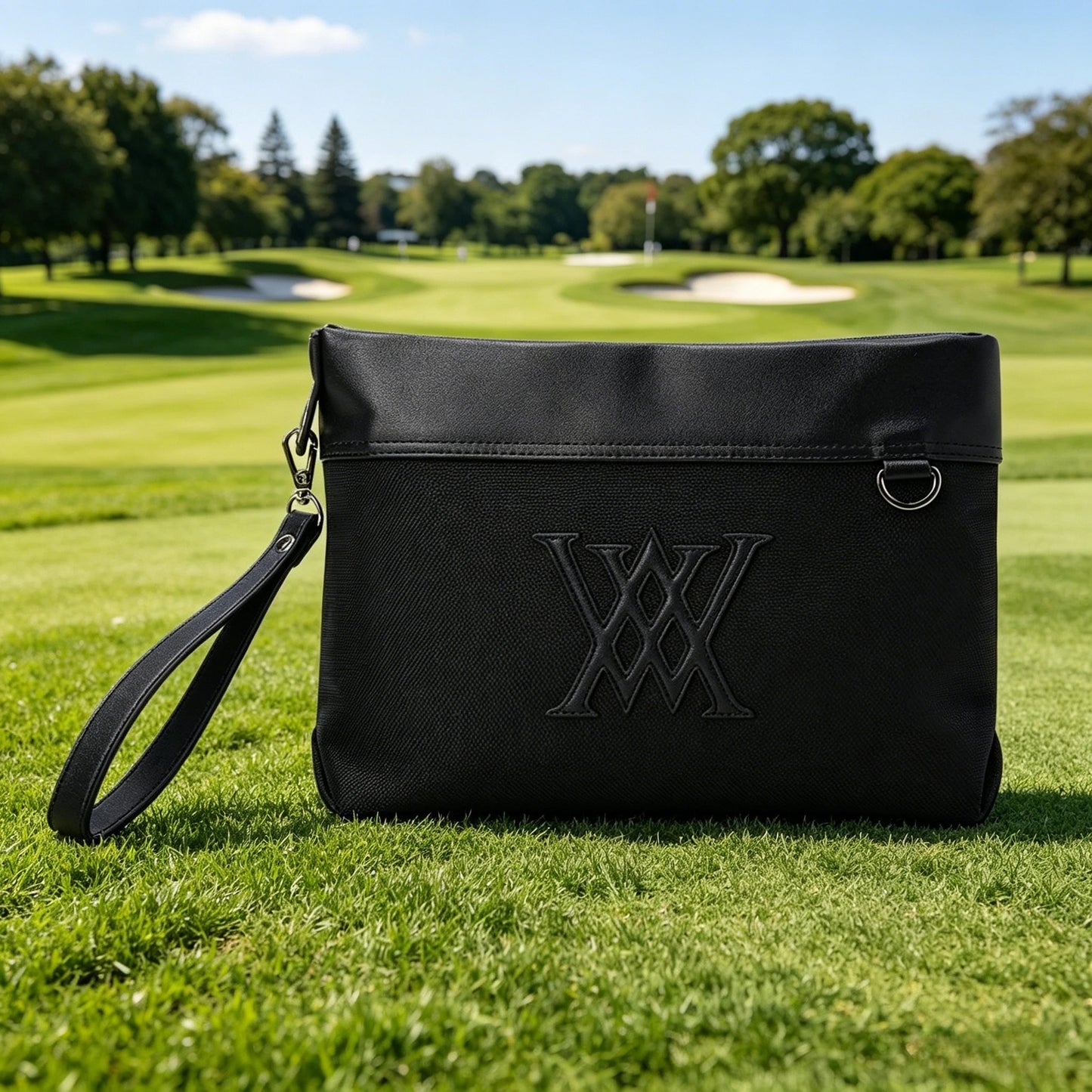 2026 Golf Pouch Luxury Leather Handbag Makeup Wash Bag Waterproof Toiletry Organizer Fashion Zipper Tote Gear Bag