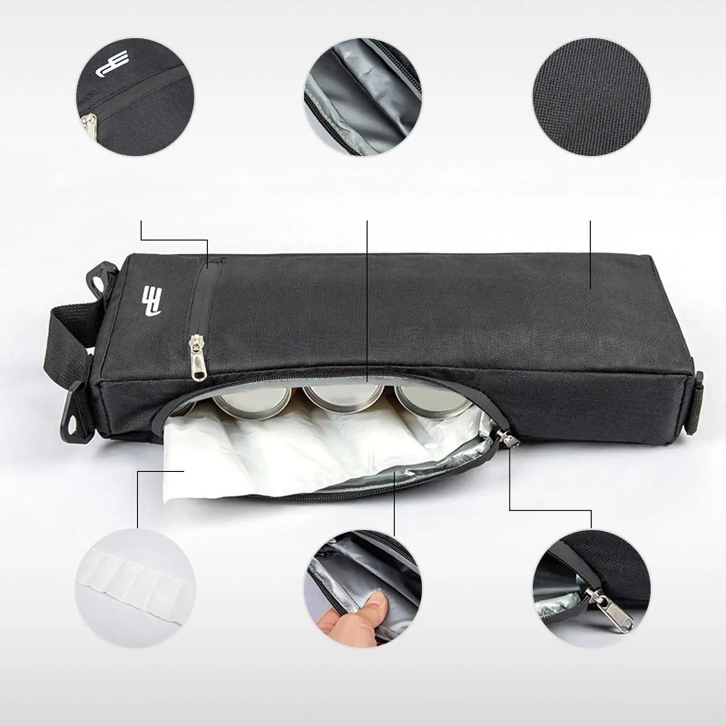Thickened Golf Cooler Bag 6 Beer Cans or 2 Bottles Insulated Cooler Punch Adjustable Shoulder Strap for Travel Drinks Sports