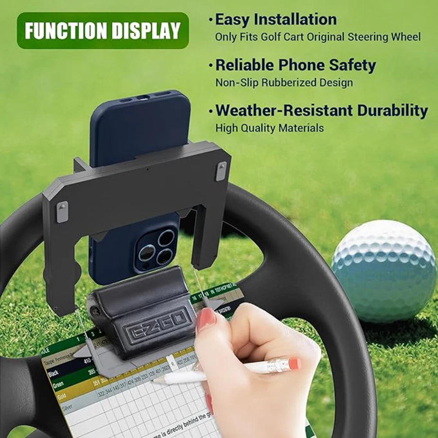 Universal Golf Cart Part Phone Holder /Golf Cart Steering Wheel Phone Stand For EZGO Yamaha Clubcar & all  Golf Cart