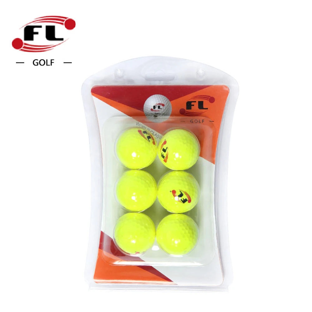 6 Pack Glow Golf Balls for Night Sports - Rubber Fluorescent Glowing in The Dark Golf Ball - Long Lasting Bright Luminous Balls
