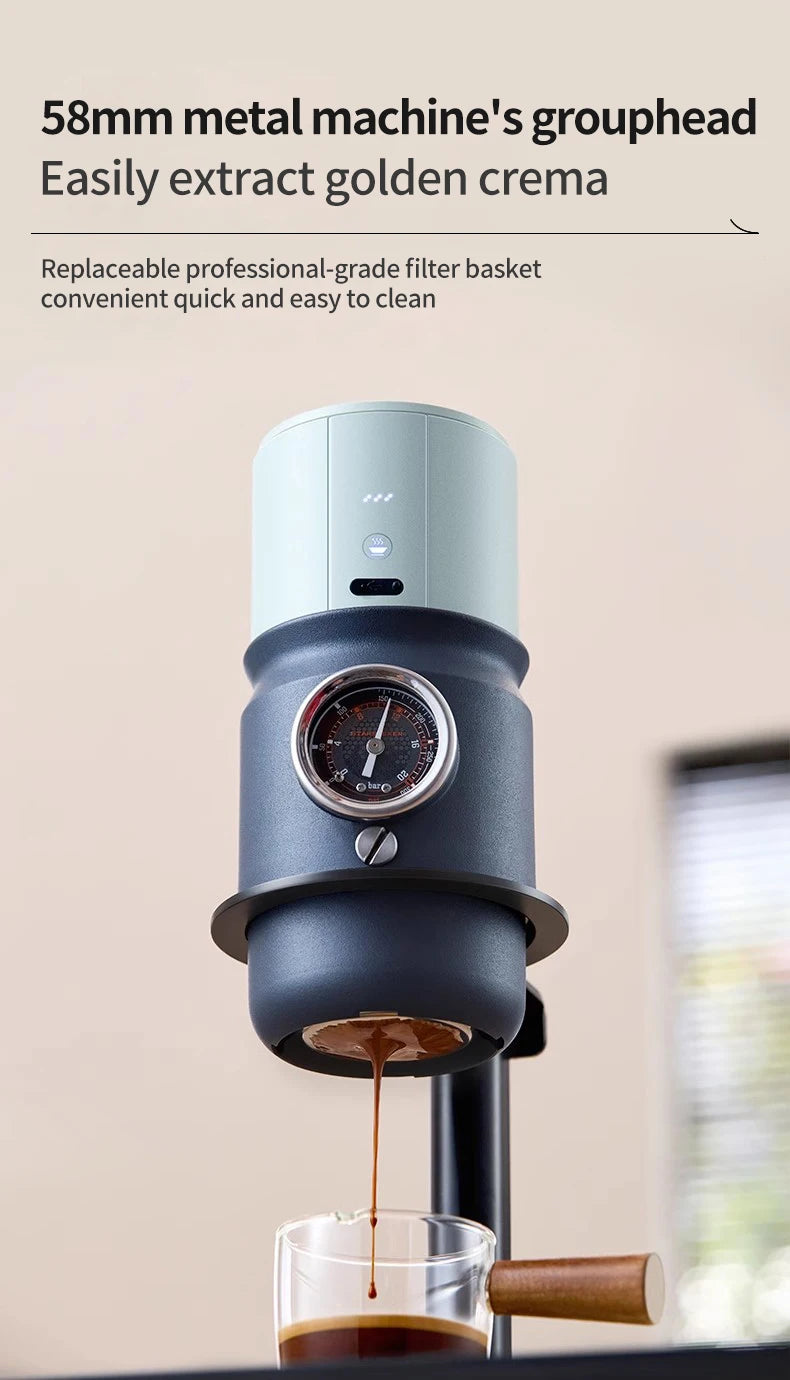 STARSEEKER Super58 Portable coffee machine: Top Espresso for Travel/Camping/Car. Inc. Bracket & Tamper