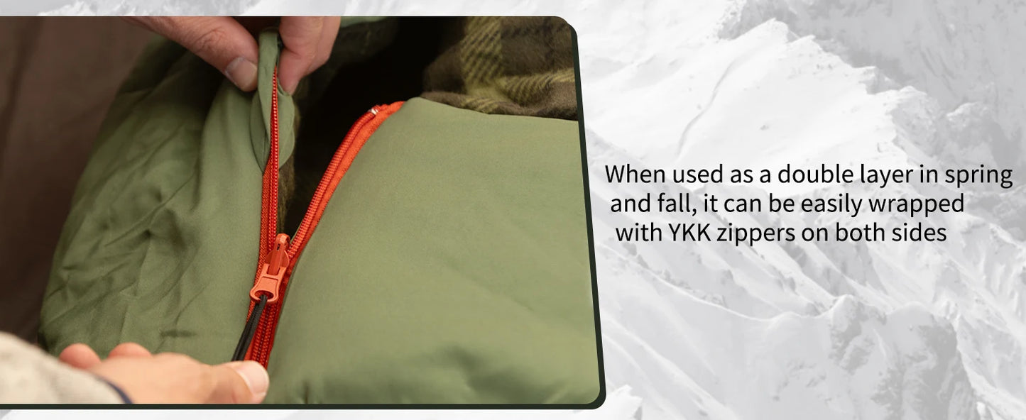 Naturehike Flannel Two Person Sleeping Bag with Pillows Portable Camping Sleeping Bag Cold Weather Keep Warm for Two Adults