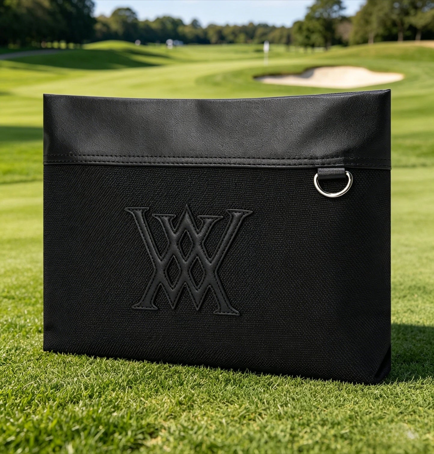 2026 Golf Pouch Luxury Leather Handbag Makeup Wash Bag Waterproof Toiletry Organizer Fashion Zipper Tote Gear Bag